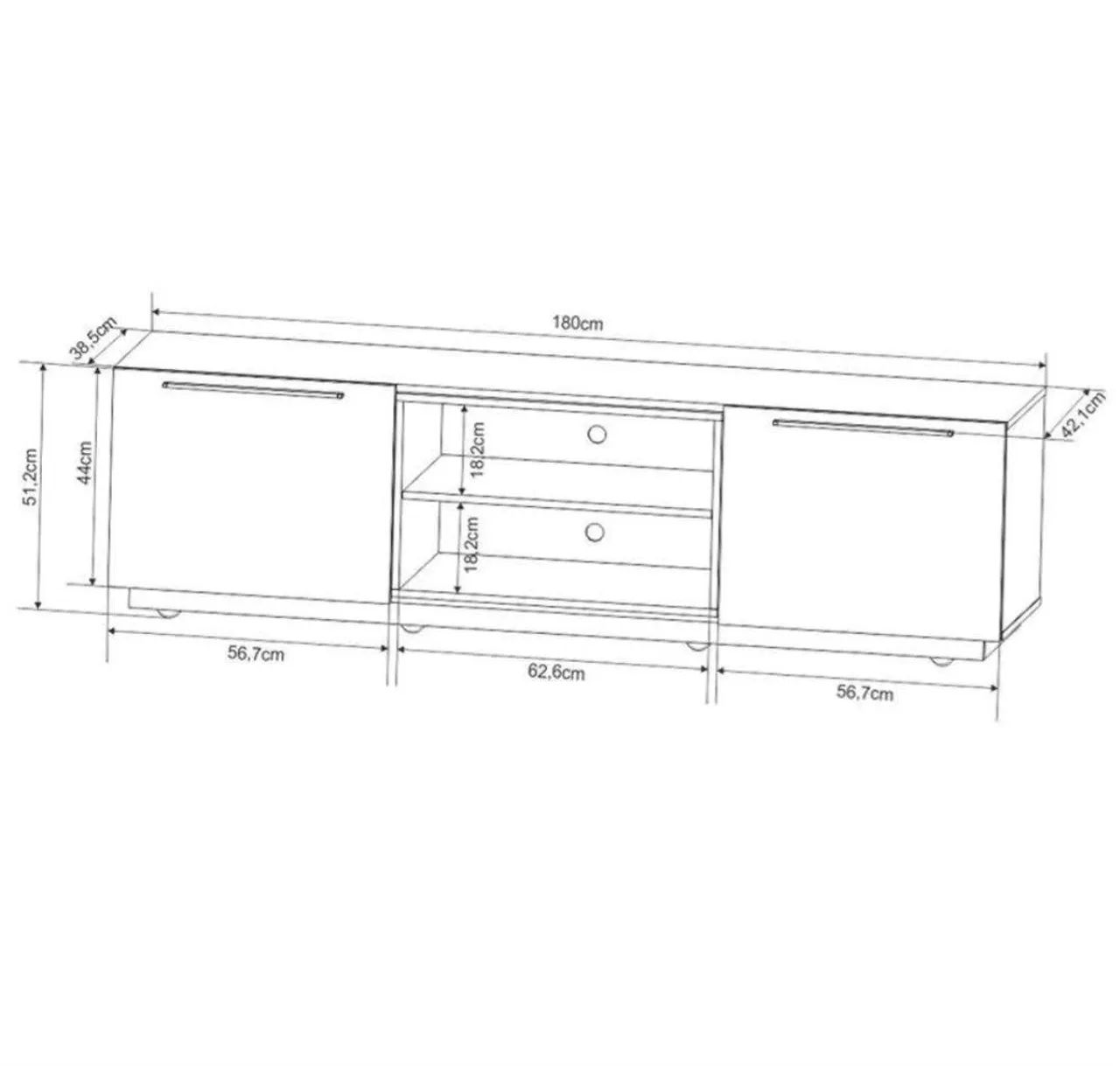 Rack 180 cm branco com nichos e portas - ótimo estado - Foto 3