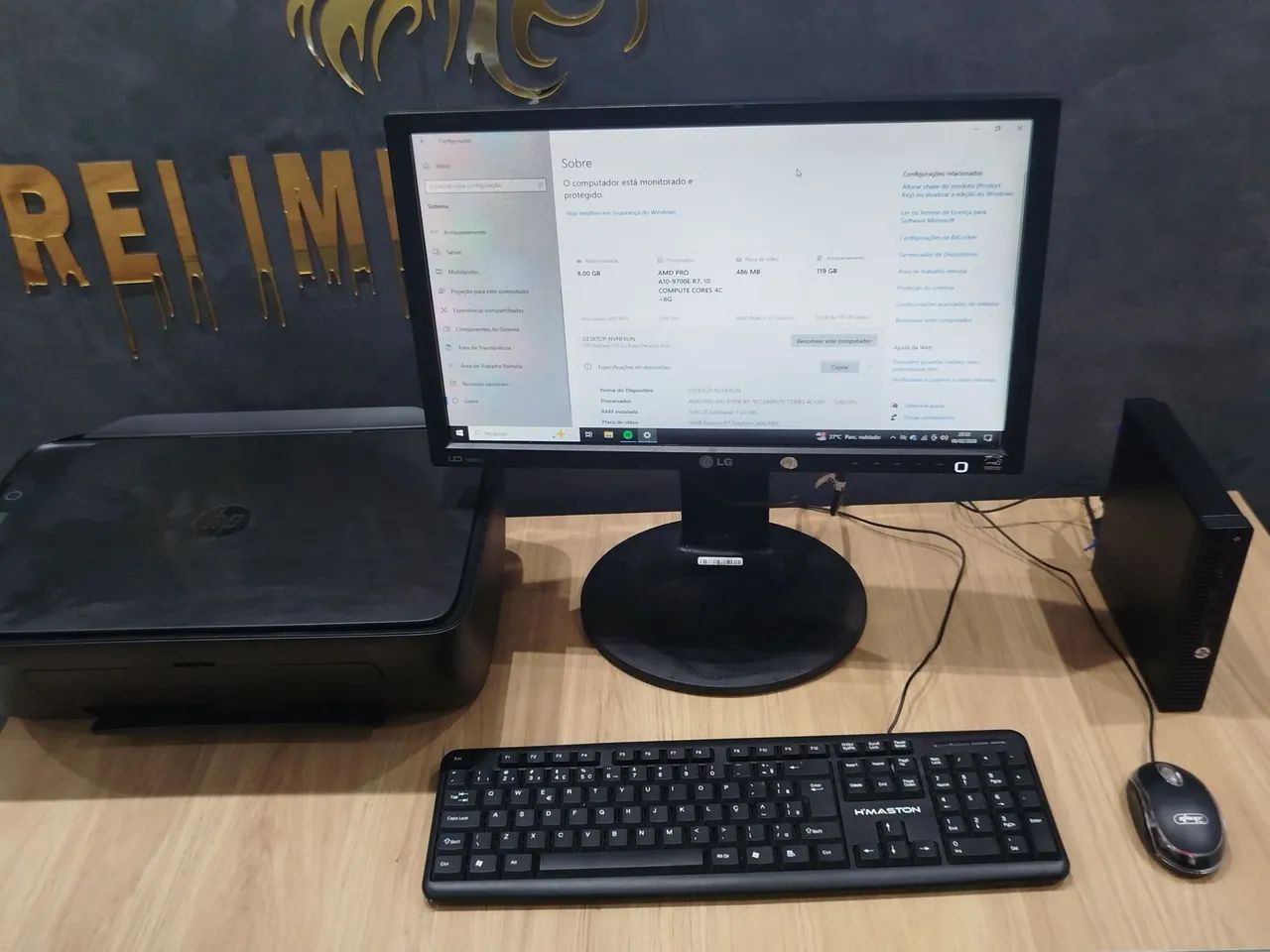 COMPUTADOR+ IMPRESSORA HP SO FALTA CARTUCHO  - Foto 4