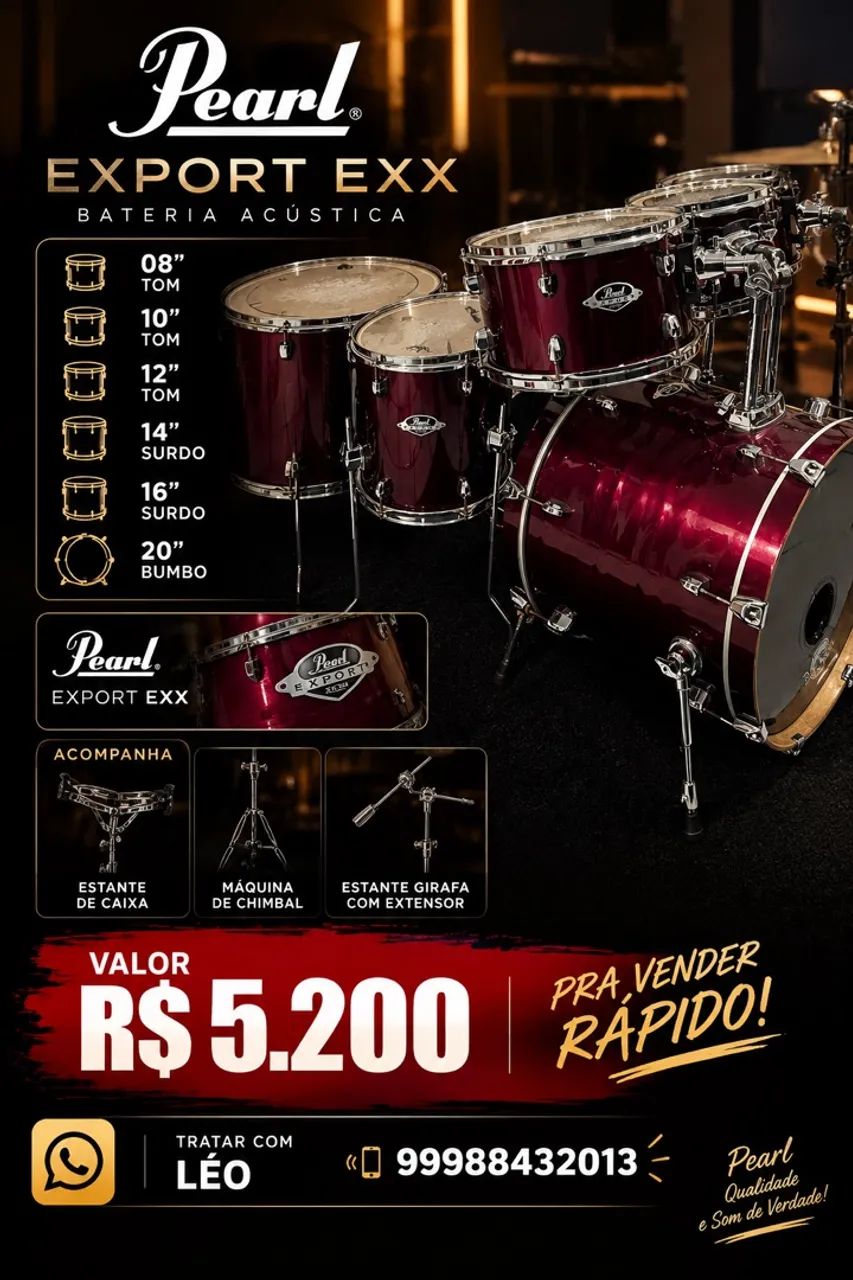BATERIA PEARL EXPORT EXX - Foto 2
