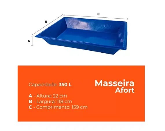 Caixa Massa 350L Afort (Masseira Polietileno) - R$359,90
