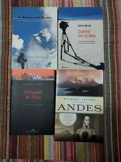 Livros: Andes, A Viagem de Théo, A Morada dos Deuses e Diário do Clima