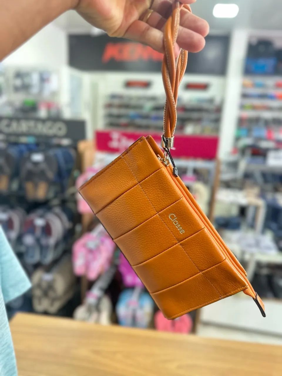 Bolsa de couro Classe laranja  - Foto 2