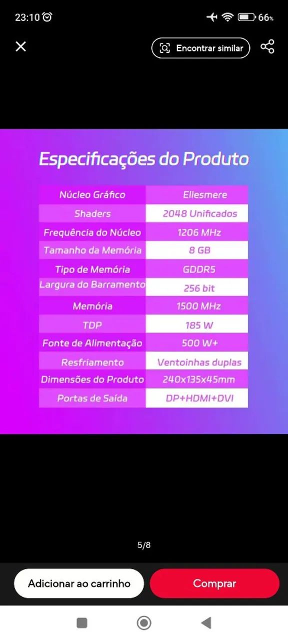 Placa de video amd 580 8g - Foto 3