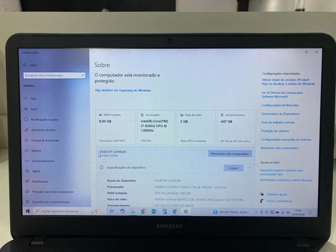 Notebook Samsung i7 com placa de video - Foto 2