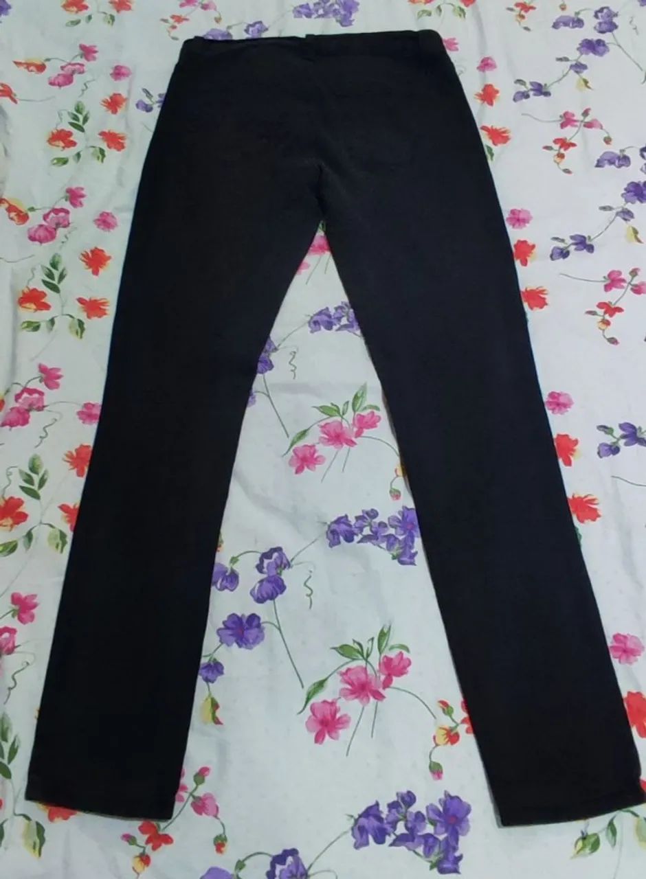 Calça jeans slim unissex preta - Foto 2
