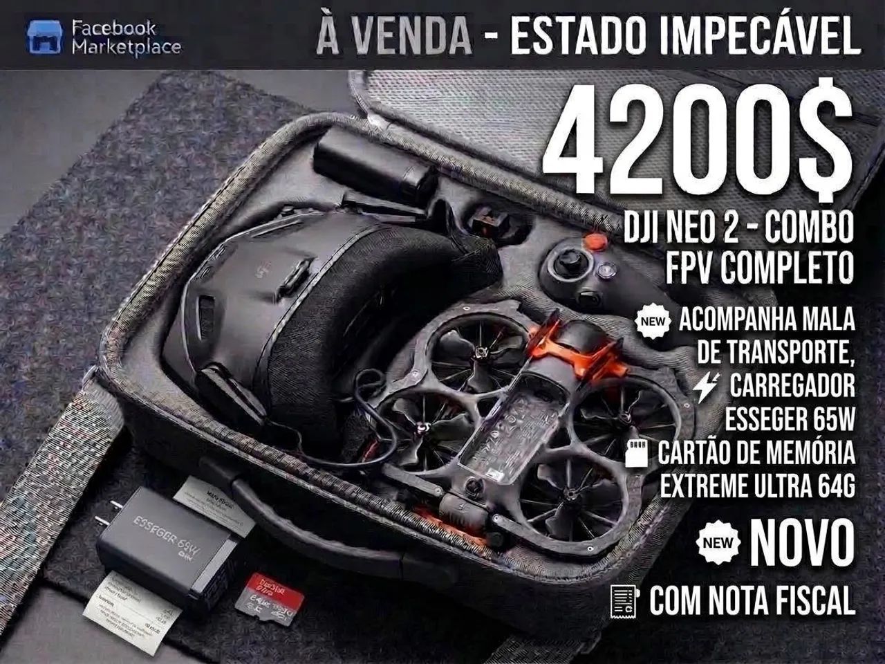 DJI neo 2 fly motion combo novo
