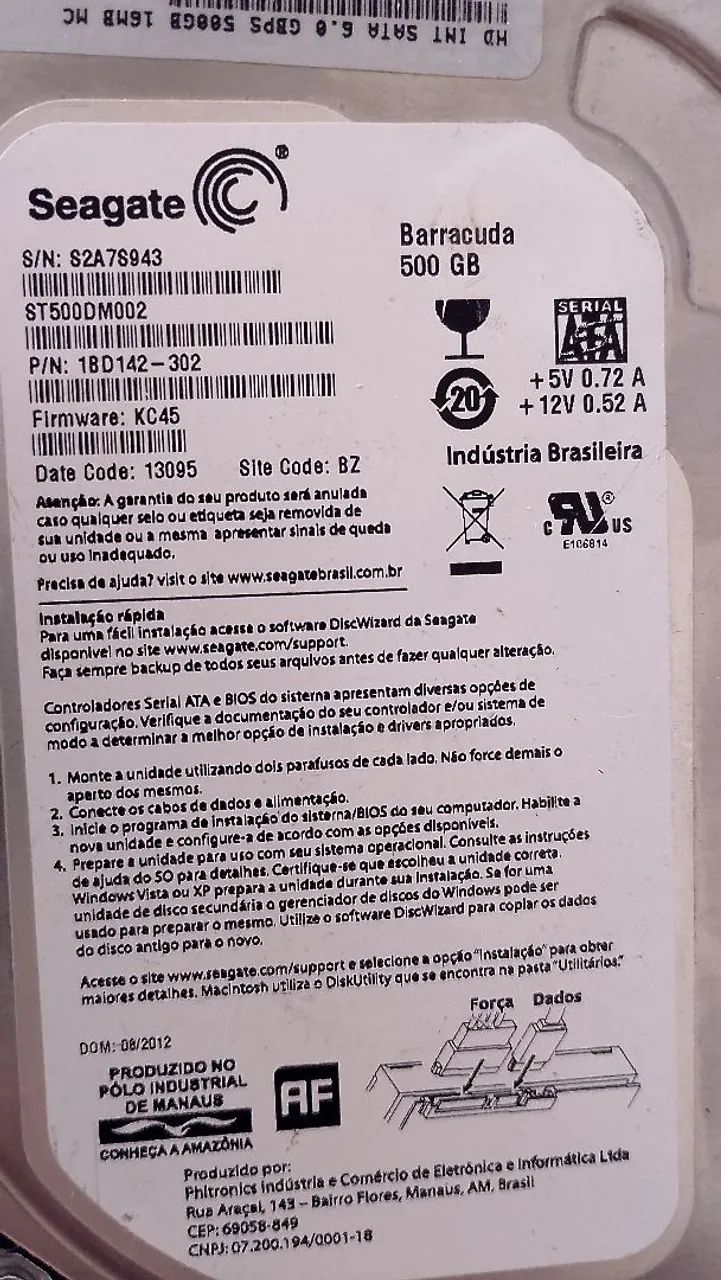 HD 500GB Desktop Seagate - Armazenamento - Major Prates, Montes