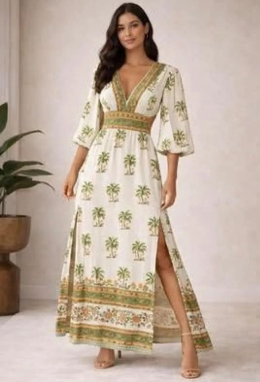 vestido farm midi luna estampado