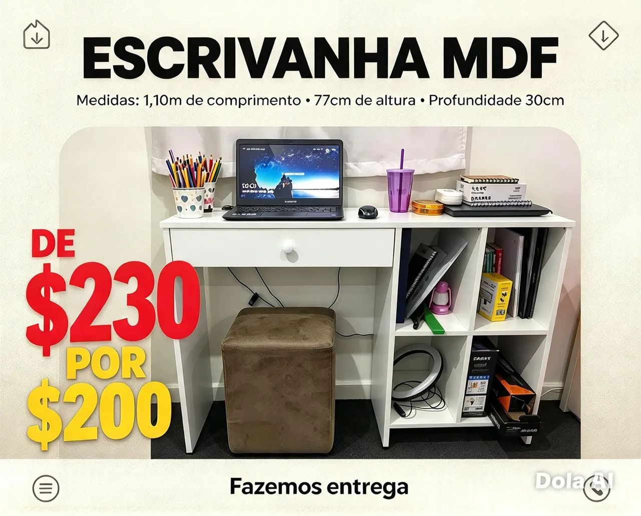 Mesa de Estudo em MDF  - Foto 2