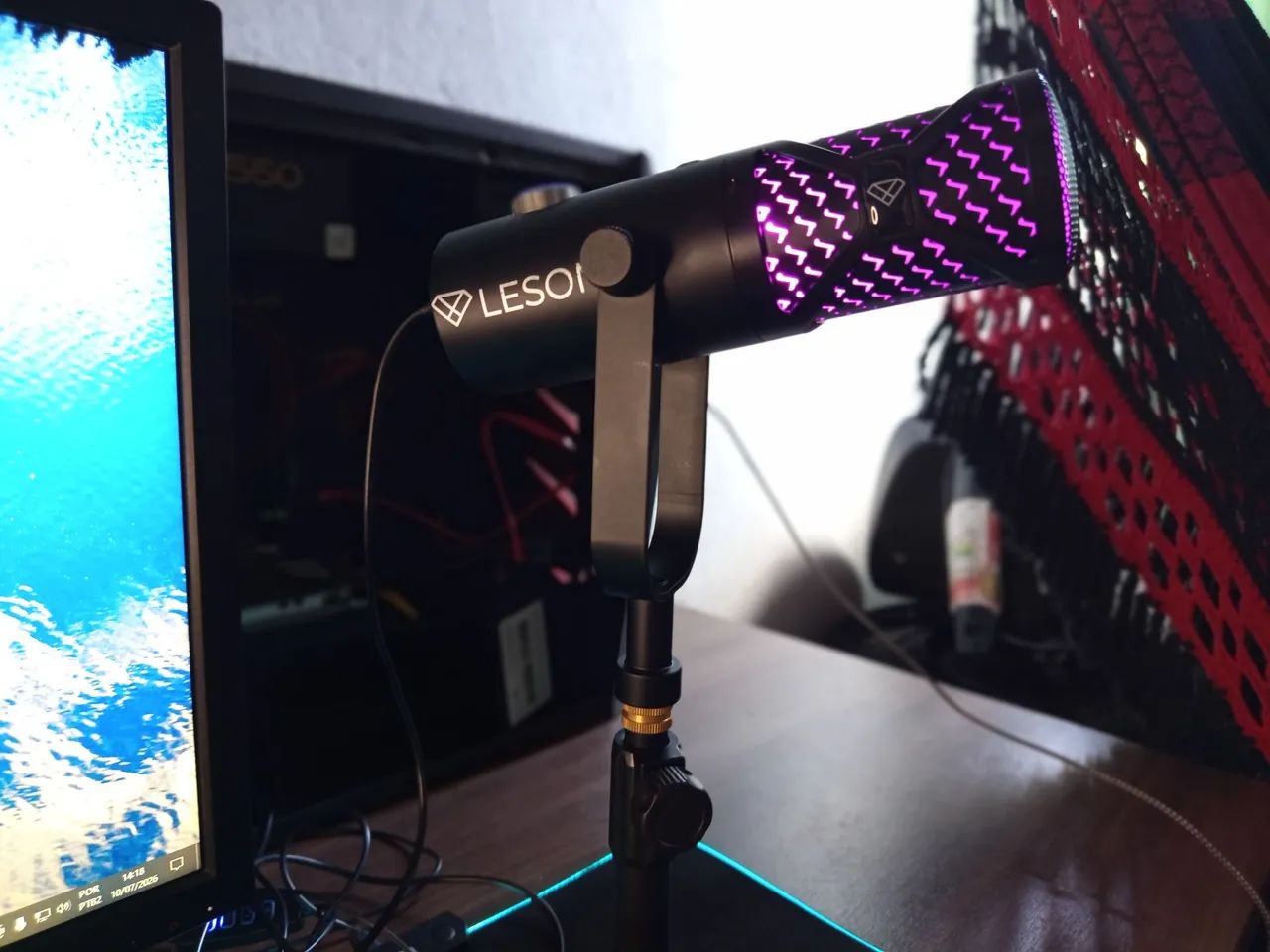Microfone podcast profissional USB XLR 