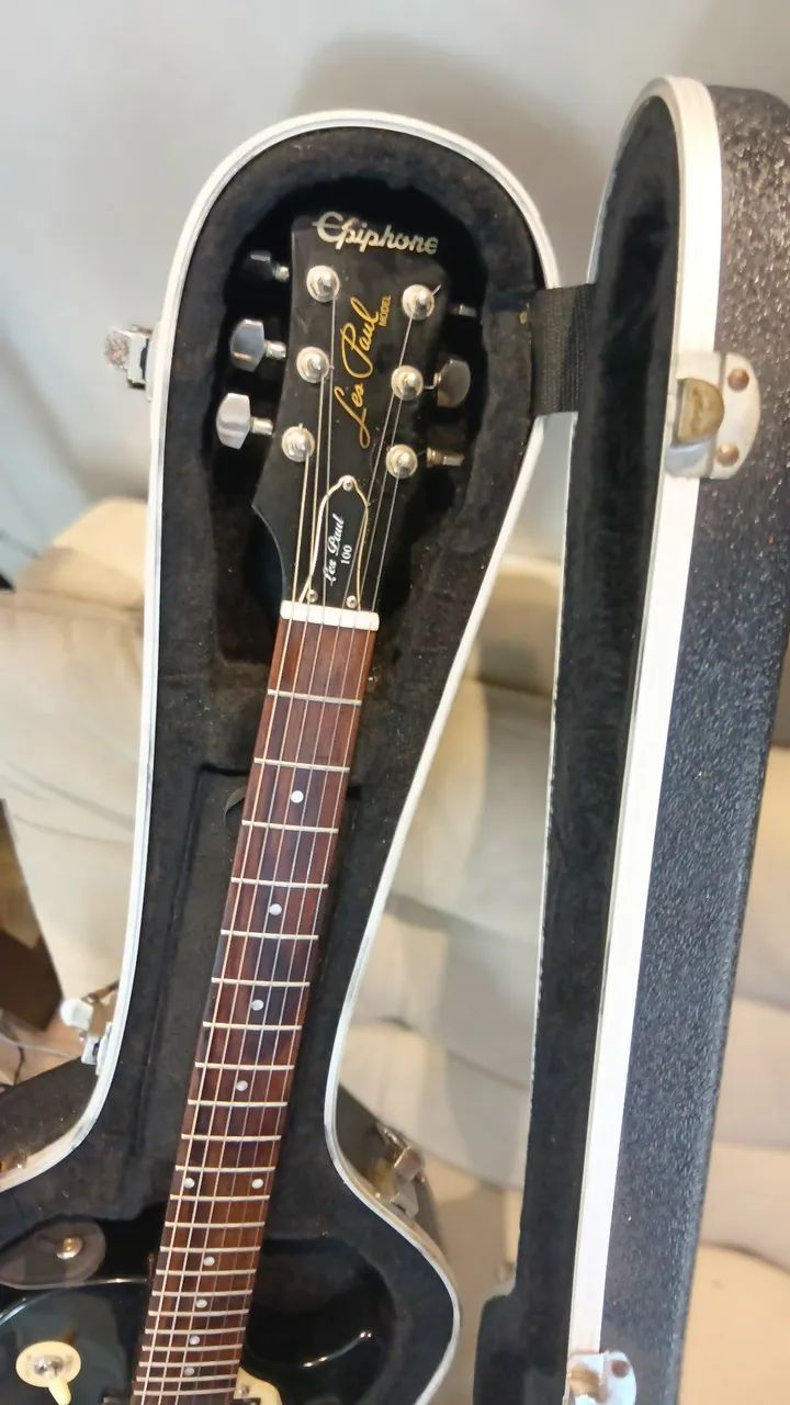 Guitarra Epiphone LP-100 com eletrica nova, regulada e revisada. - Foto 5