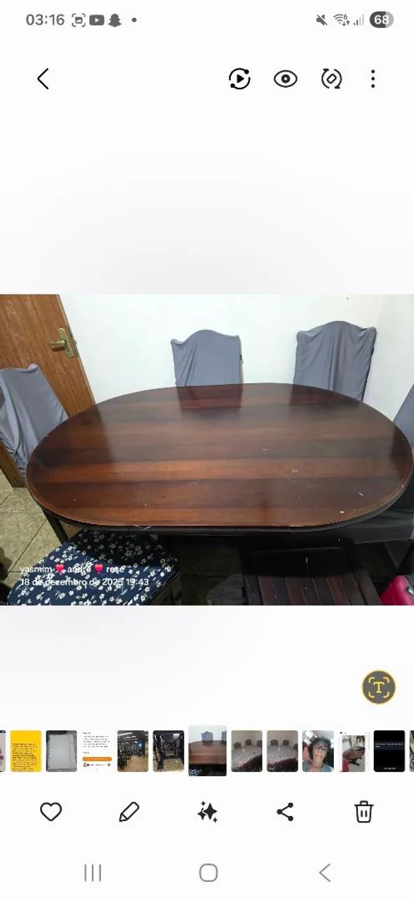 Linda mesa de 6 cadeiras maciça estou vedendo barato pq comprei uma de 4 cadeiras  - Foto 2