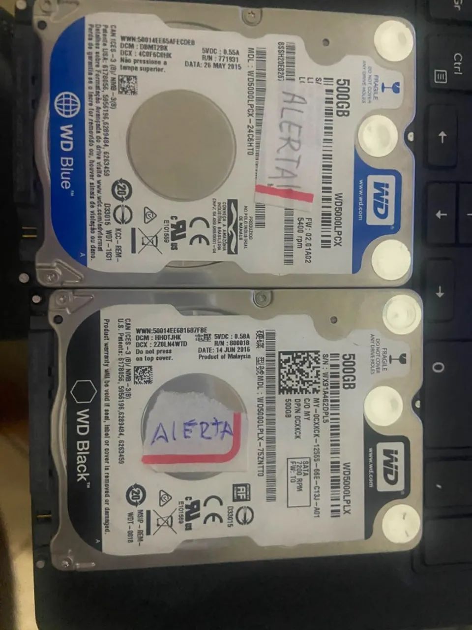 2x HD 500Gb com alerta