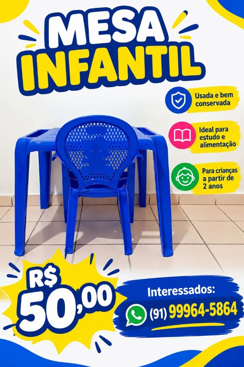 Mesa com cadeiras infantil 