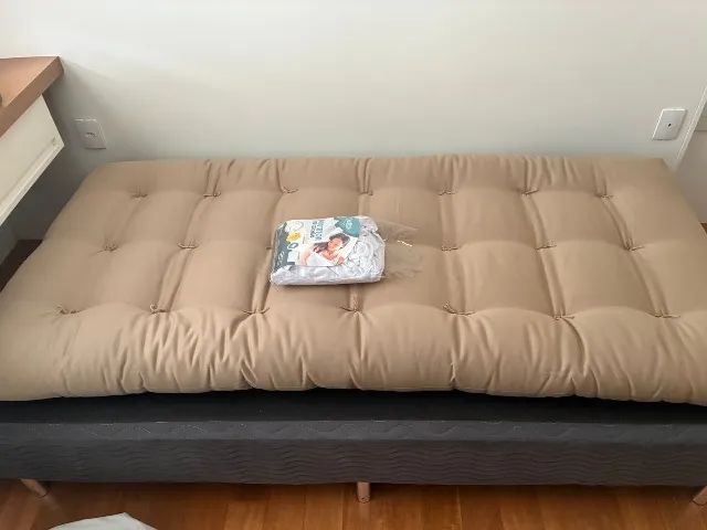 Shikifuton modelo tradicional Solteiro 3cm de espessura- Bege - Sarja - Foto 2