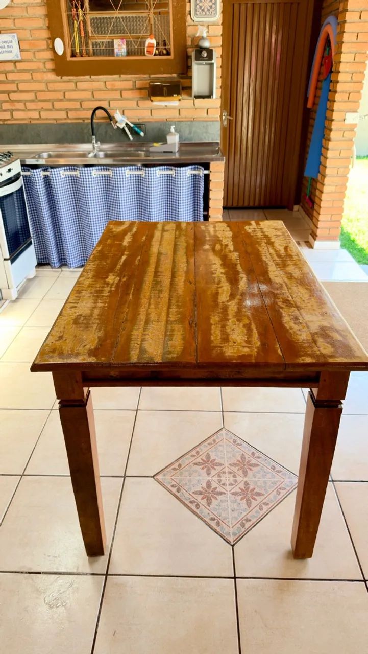 Mesa rustica em madeira de demolição - Foto 2