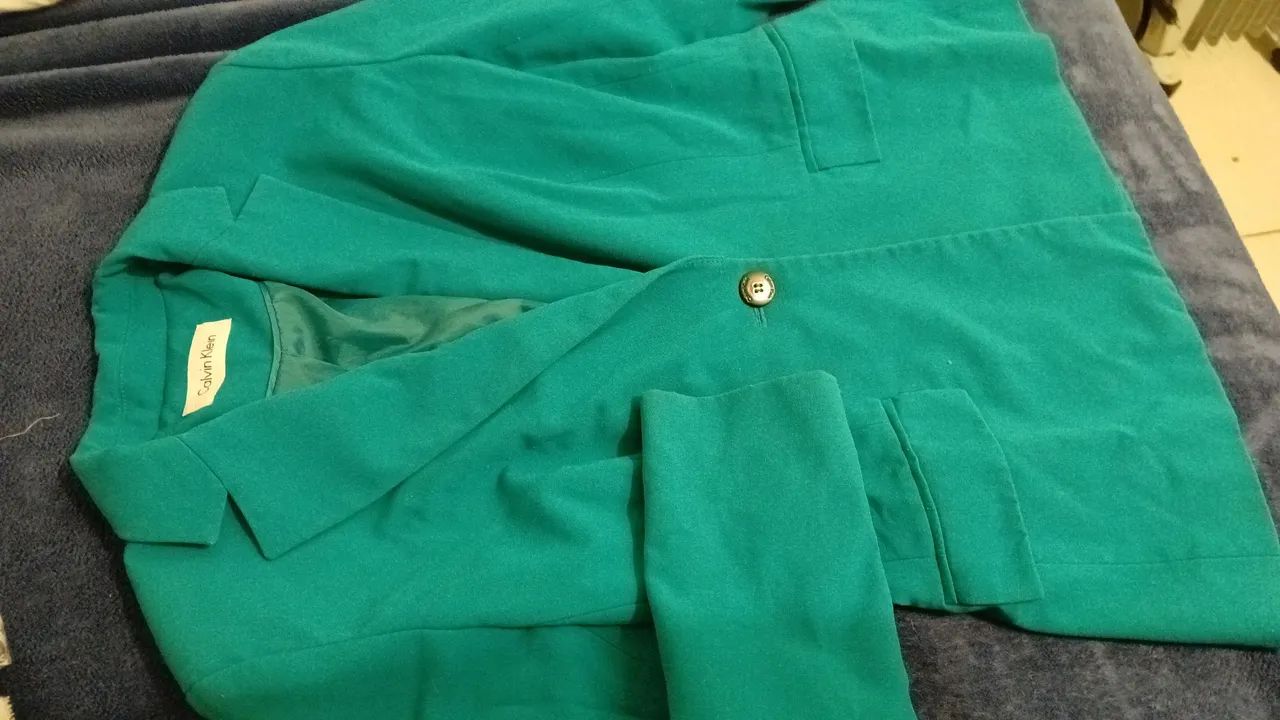Blazer feminino Calvin Klein M - Azul Turquesa - Foto 2