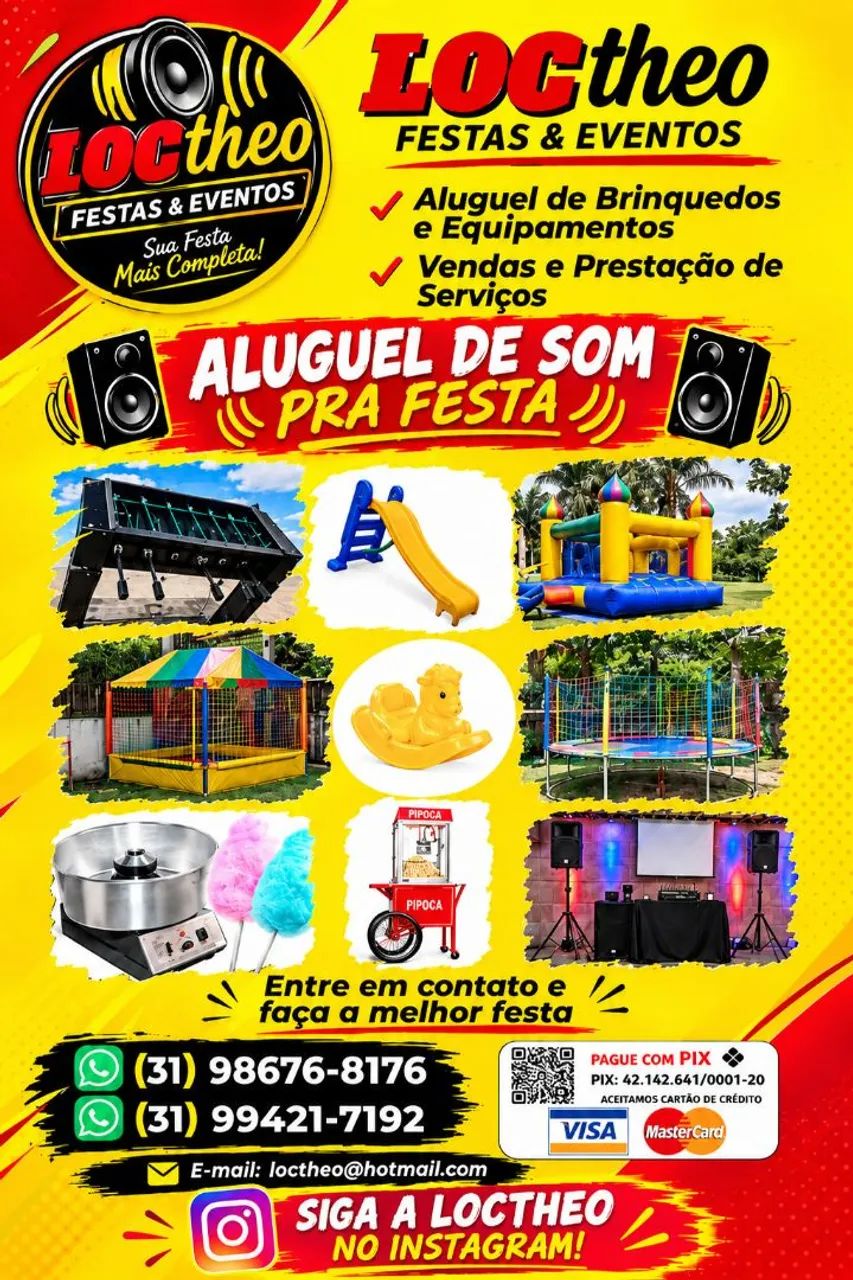 Aluguel de brinquedos e serviços de festas