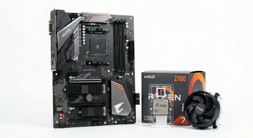 Placa Mãe B450 Aorus Elite Gigabyte Am4 + Processador Ryzen 7 2700