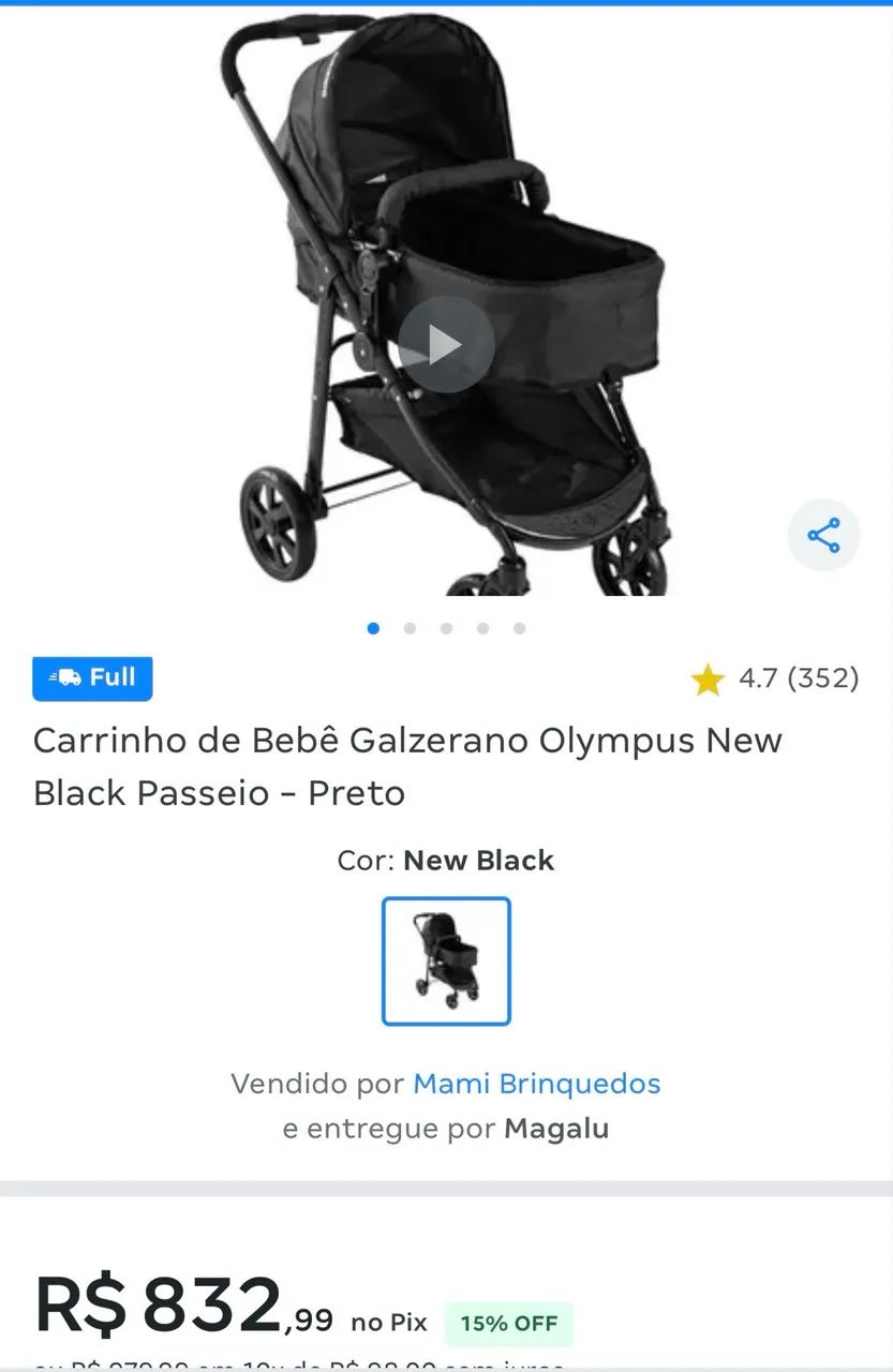 Carrinho de Bebê Galzerano