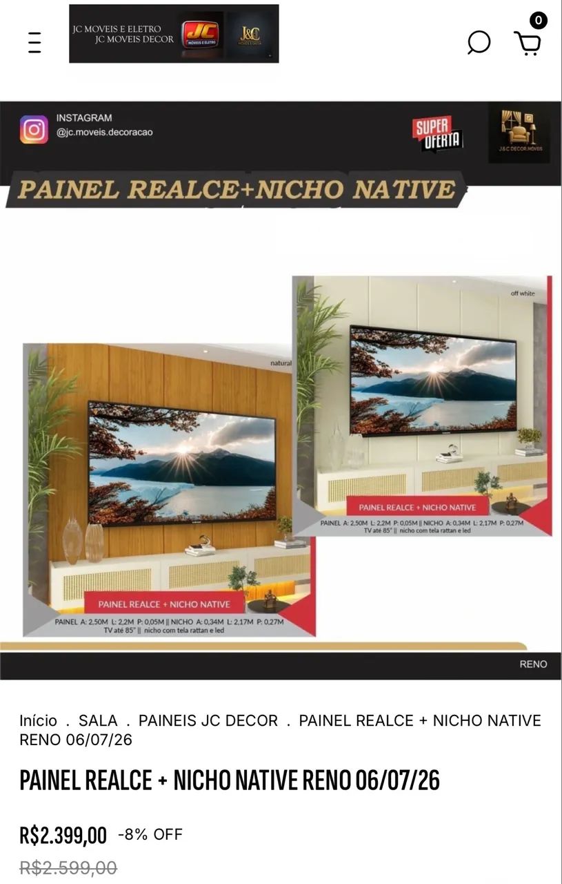 PAINEL REALCE E NICHO NATIVE 8