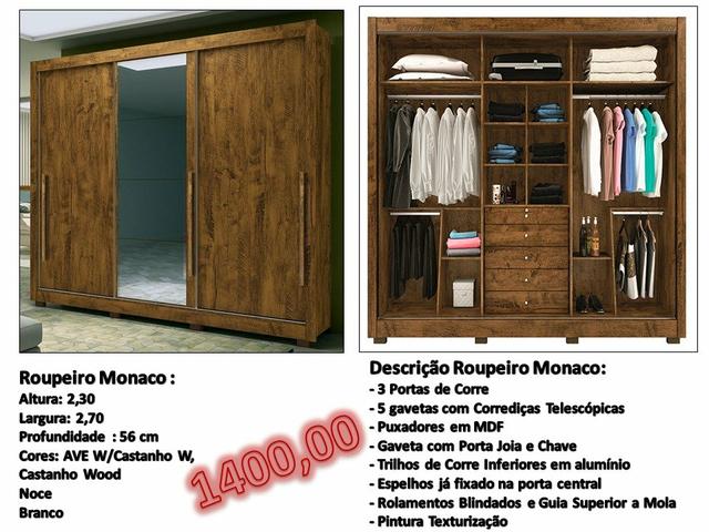 Guarda roupa Montevideo 2,70 de largura entrega e montagem grátis