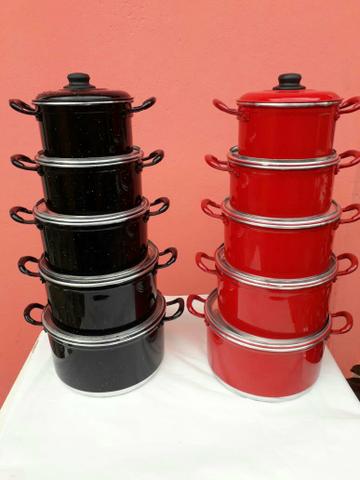 Jogos de panelas com alças de aluminio
