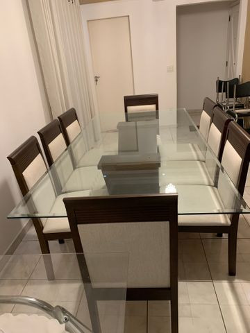 Conjunto de Mesa e Cadeiras, para sala de jantar, 8 lugares, Venus Castanho Nobre - Foto 2