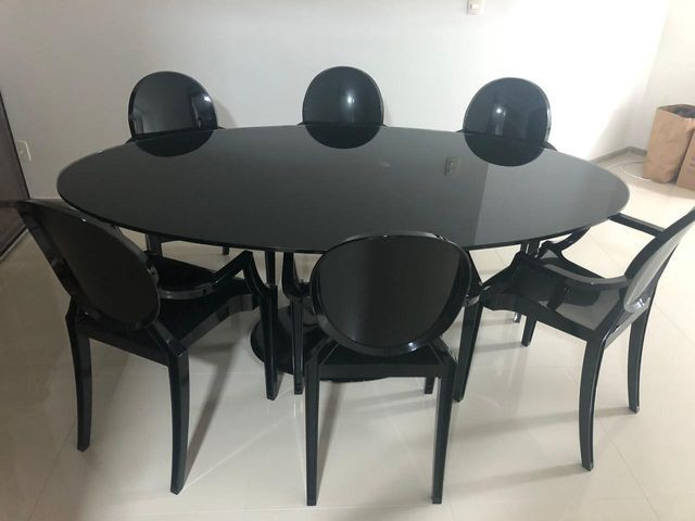 Mesa Saarinen Oval Preta (198 X 100 cm) - Foto 4