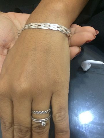 Pulseira trançada de prata. - Foto 4