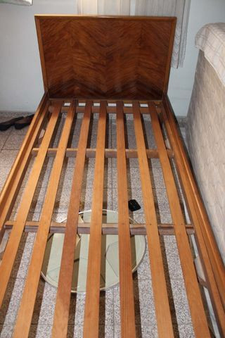 Cama de Solteiro em MDF Marrom 88cm x 95cm x 190cm - Foto 2