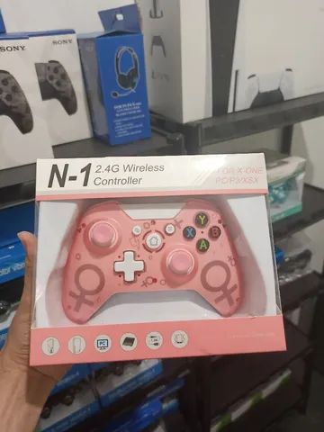 Controle Xbox One Séries PC  na cor Rosa bebê