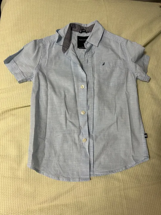 Camisa Manga Curta Infantil Nautica Azul Claro
