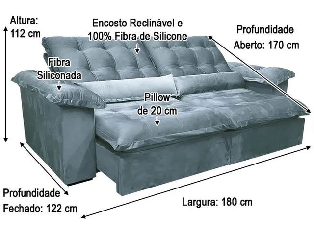 Sofá Retrátil Reclinável 1,80m Molas Bonnel IMPERDÍVEL a64 - Foto 5