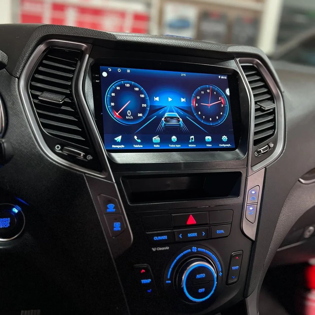 Multimídia Android Tela 9 polegadas Carplay sem fio Android auto Hyundai Santa f e - Foto 2