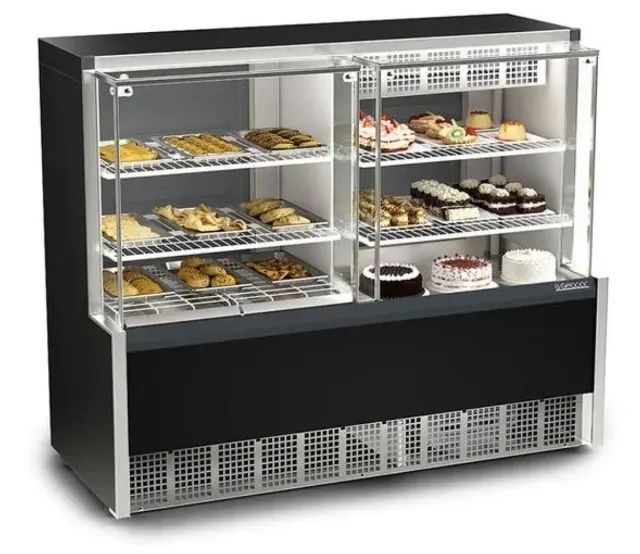 Balcão conjugado marca gelopar tamanho 1,40 - refrigerado torta + estufa aquecido