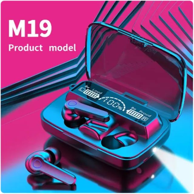 Fone de Ouvido M19 Sem Fio Bluetooth 5.1 Display Digital