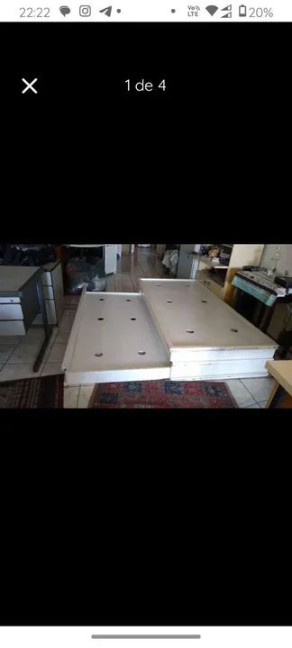 Cama de solteiro com bicama, padrão marcenaria, madeira 88 cm - Foto 3