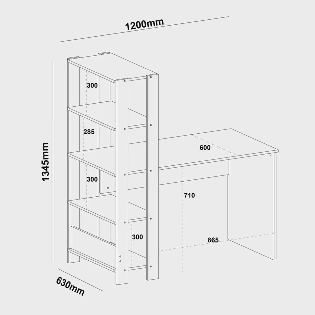 Escrivaninha com Estante - Ideal para Home Office - Foto 3