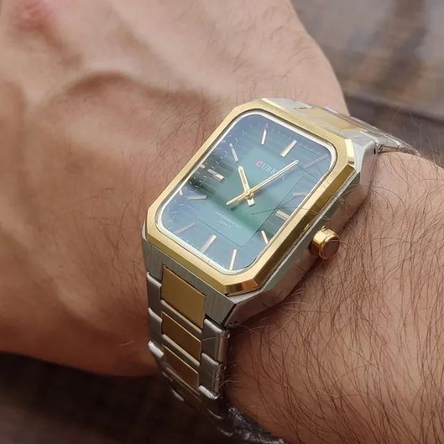 Relógio Curren Dourado Fundo Verde - Foto 2