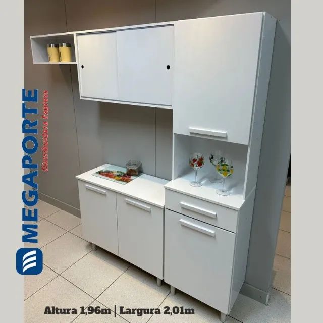 Armário de Cozinha Completo 4 Portas com Balcão (Novo) Entrega Grátis!  - Foto 3