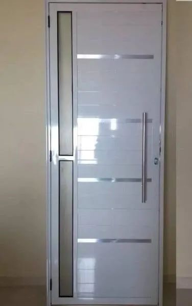 Porta de alumínio branca lambril luxo 80cm - Promoção da Semana! - Foto 3