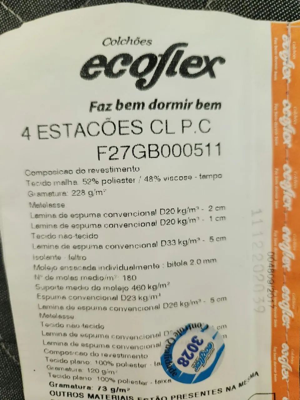 Oportunidade Colchão Casal  Ecoflex 4 Estações  - Foto 3