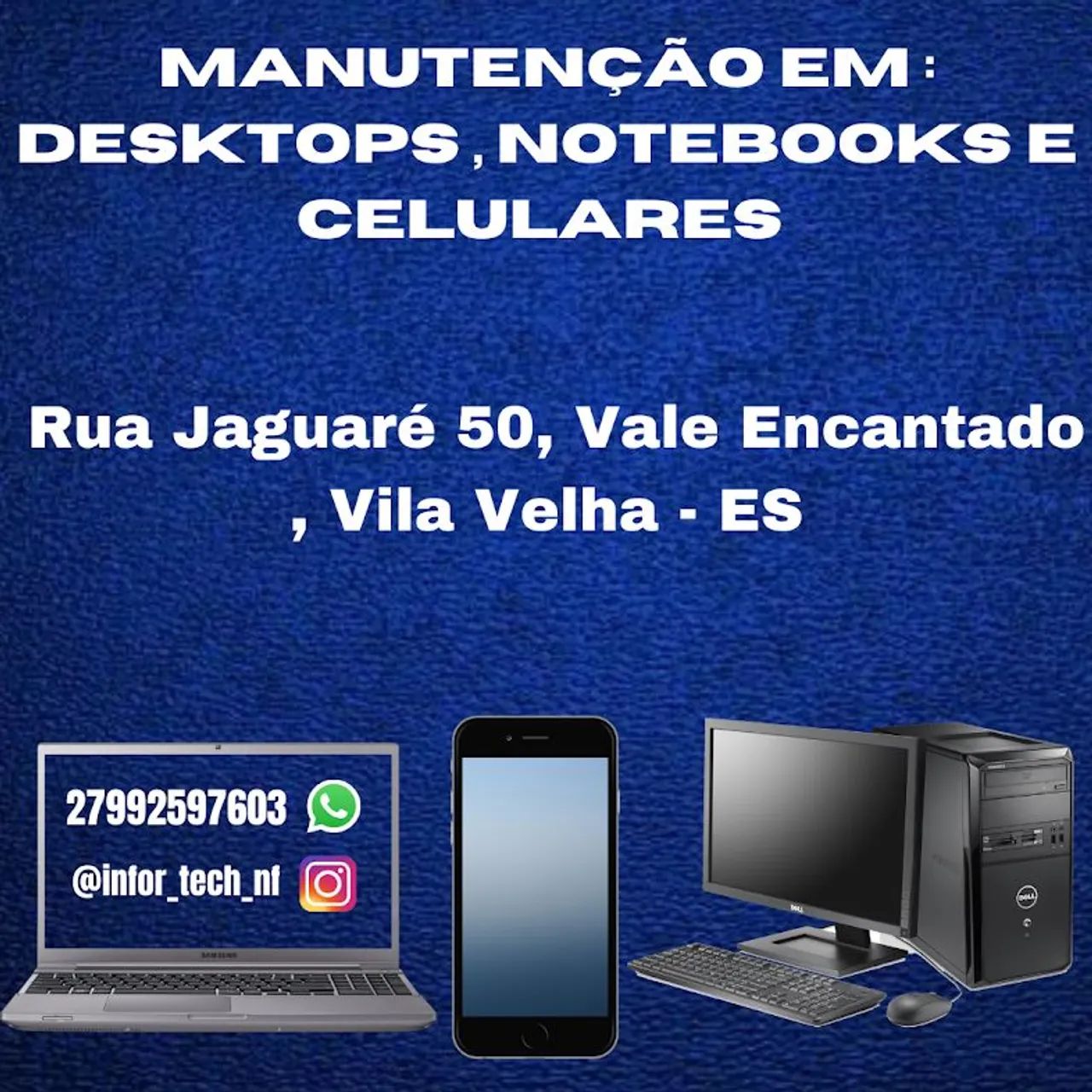 Manutenção em Computadores, celulares e notebooks 
