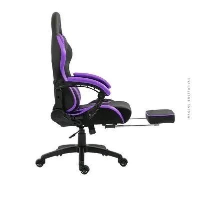Cadeira Gamer KBM! GAMING Tempest CG500 Preta e Roxa, Com Almofadas, Descanso Para Pernas  - Foto 3