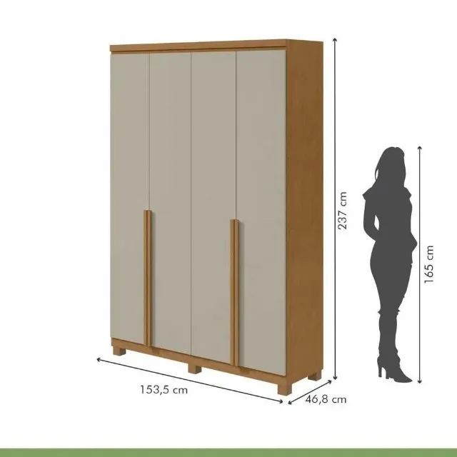 Guarda Roupa 100% MDF 4 Portas 2 Gavetas Varios modelos - Foto 3