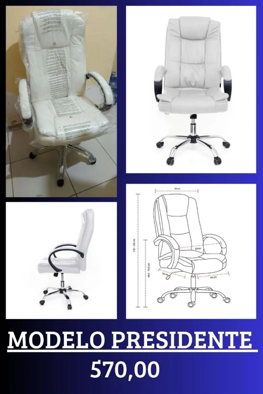Cadeira de Escritório Presidente - Conforto e Design - Foto 5