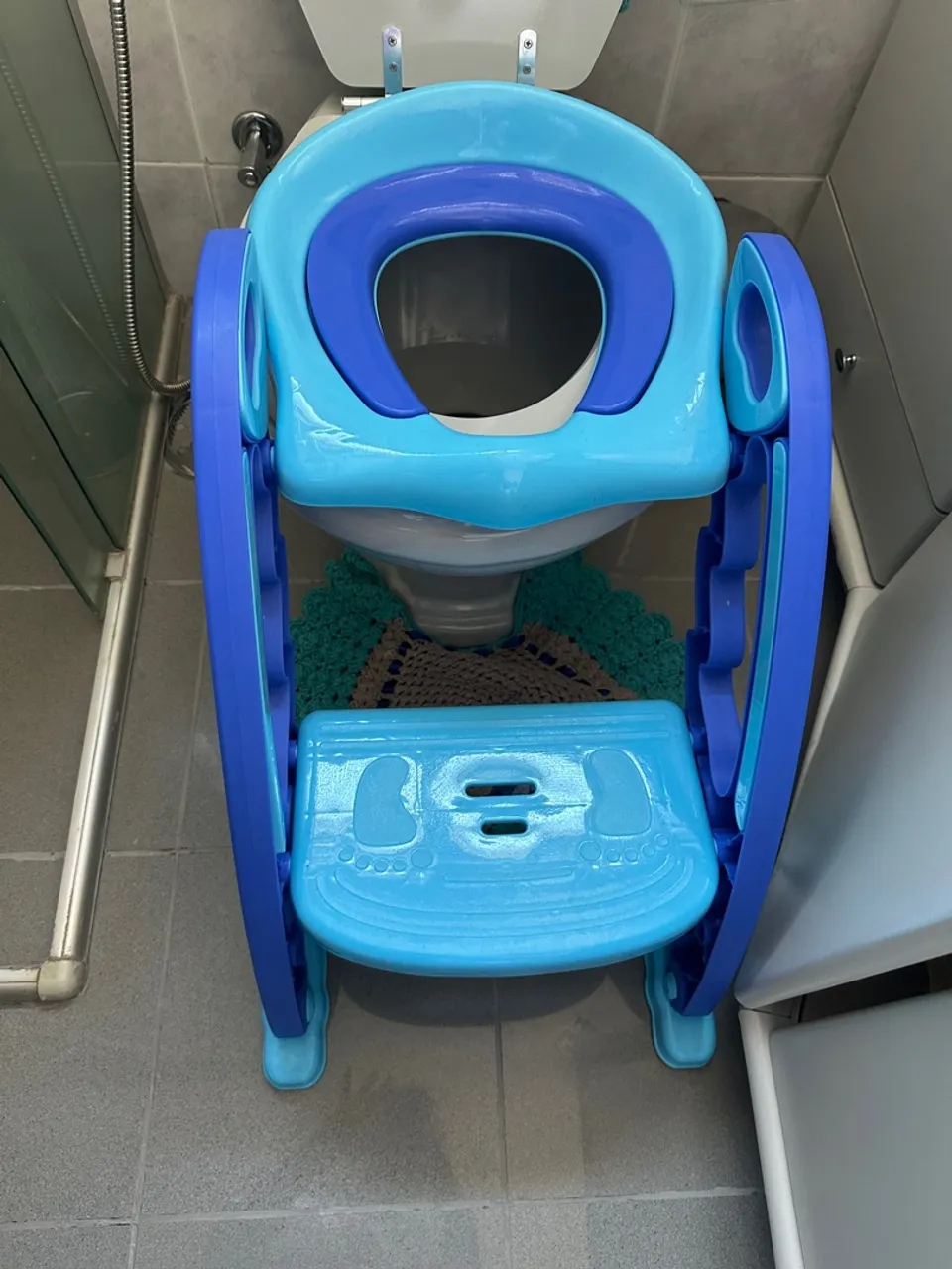 Troninho infantil com escada - Azul