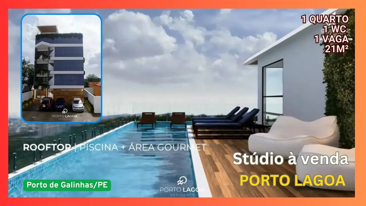 Studio à venda no Porto Lagoa em Porto de Galinhas - Ipojuca - PE 1 quarto 1 wc 1 vaga 21m