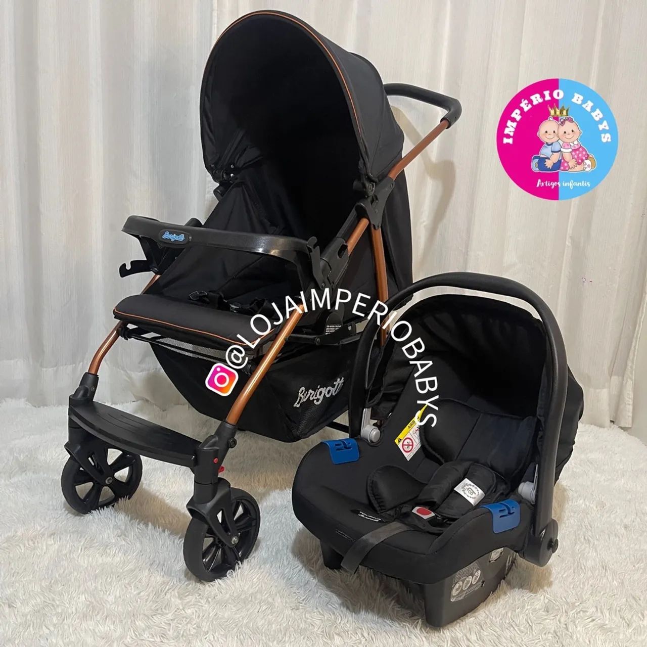 Carrinho de bebê com bebê conforto burigotto  - Foto 3